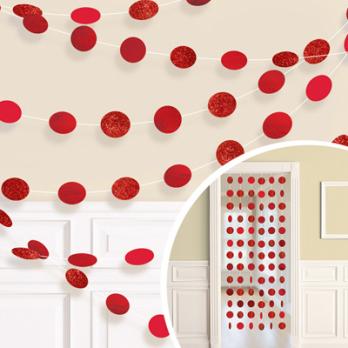 Гирлянда Круги Appl Red блеск 2,1м/6шт