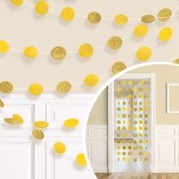 Гирлянда Круги Yellow S блеск 2,1м/6шт