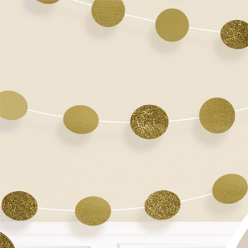 Гирлянда Круги Gold блеск 2,1м/6шт