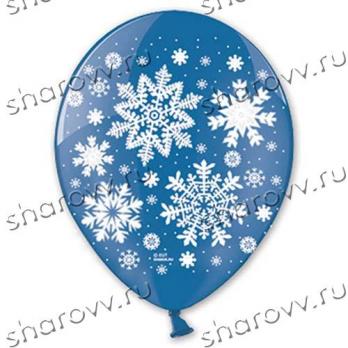 Снежинки - синий