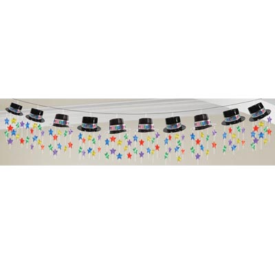 Гирлянда Шляпа HNY со звездами цв 3,65м