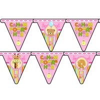 Гирлянда-вымпел С ДР Малыш девочка 210см