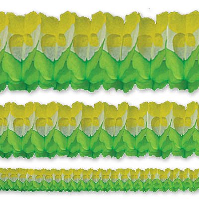 Гирлянда Декор 3,6м зелено-бело-желтая