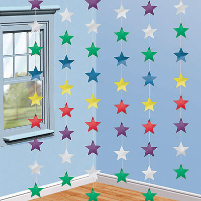Гирлянда вертик Звезды мульти 2,1м/6шт