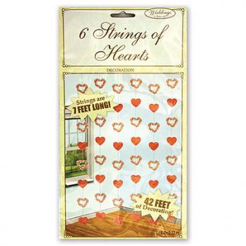 Гирлянда вертик Сердца Цветы 2,1м/6шт