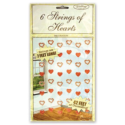 Гирлянда вертик Сердца Цветы 2,1м/6шт