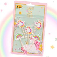 Свечи д/торта Единорог Радуга 5шт.