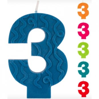Свеча -цифра ЭКО 3 7см.