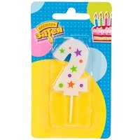 Свеча -цифра 2 Звезды 5см.