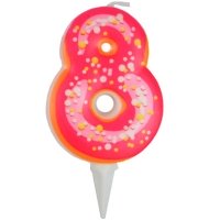 Свеча -цифра 8 Пончик 6 см