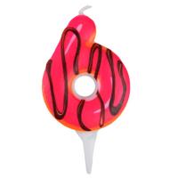 Свеча -цифра 6 Пончик 6 см