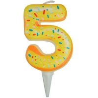 Свеча -цифра 5 Пончик 6 см