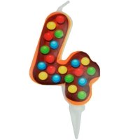 Свеча -цифра 4 Пончик 6 см