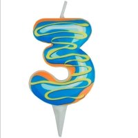 Свеча -цифра 3 Пончик 6 см