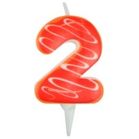 Свеча -цифра 2 Пончик 6 см
