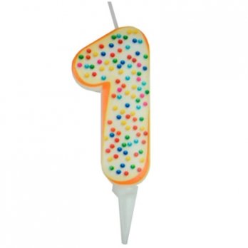 Свеча -цифра 1 Пончик 6 см