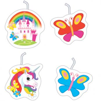 Свечи д/торта Единорог Радужный 4шт.