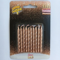 Свечи д/торта Розовое золото 10шт.