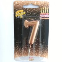 Свеча -цифра 7 Розовое золото 4,5см.