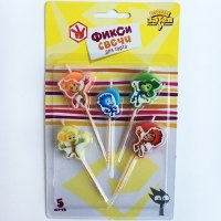 Свечи д/торта на пиках Фиксики 5шт.