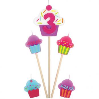 Свечи д/торта на пиках 3 Кекс 5шт.