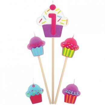Свечи д/торта на пиках 1 Кекс 5шт.