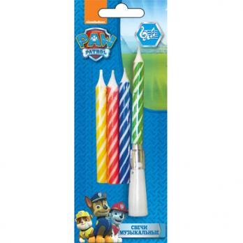 Свечи музык Щенячий Патруль 8см, 4шт.