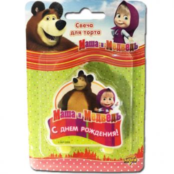 Свеча д/торта С ДР Маша и Медведь.