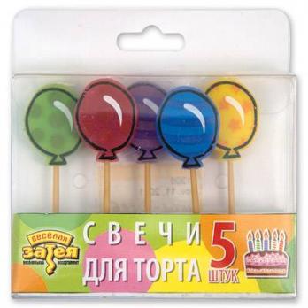 Свечи д/торта на пиках Шарик 5шт. Свечи д/торта на пиках Шарик 5шт.