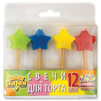 Свечи д/торта на пиках Звезда 12шт.