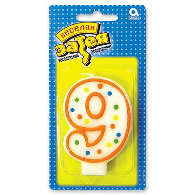 Свеча -цифра 9 7,6см.