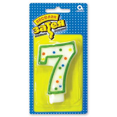 Свеча -цифра 7 7,6см.