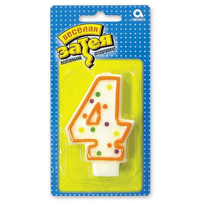 Свеча -цифра 4 7,6см.