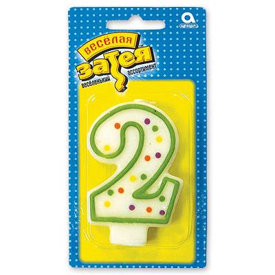 Свеча -цифра 2 7,6см.