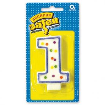 Свеча -цифра 1 7,6см.