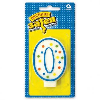Свеча -цифра 0 7,6см.