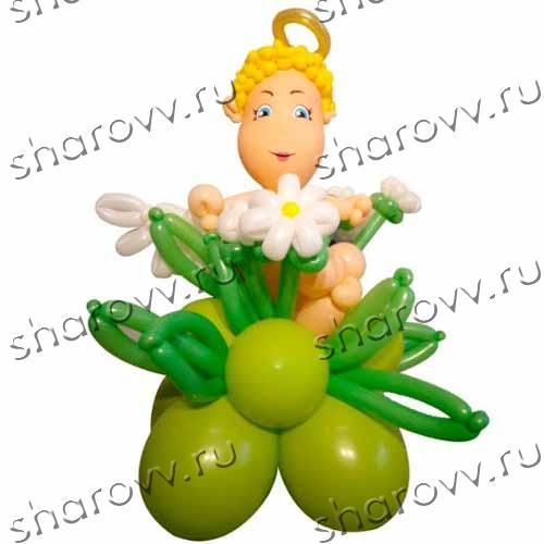 Фигура из шаров Ангелок с цветами