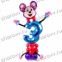 Фигура из шаров Лоли с цифрой