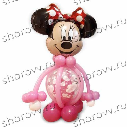 Фигура из шариков Минни сердца