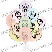 Шары латекс Зверята Единорожки