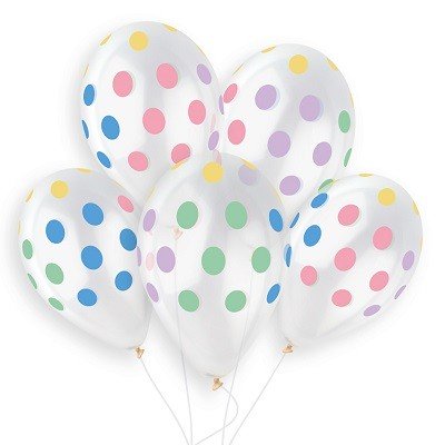 Шары латекс Горошек многоцв. крист.