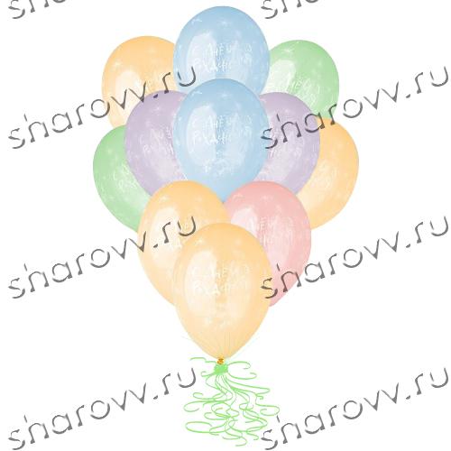 Шары латекс "С ДР Одуванчики"