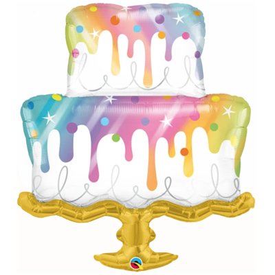 Шар фольга Торт радуга пастель