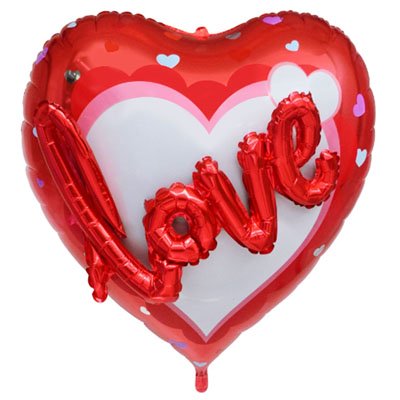Шар фольга LOVE сердце красное