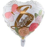 Шар фольга 8 МАРТА Розы