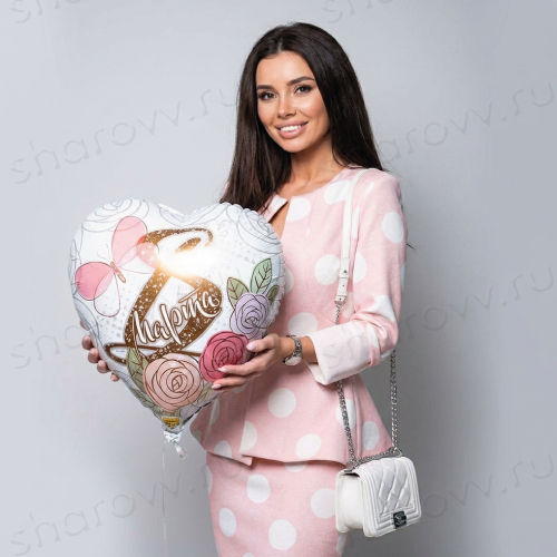 Шар фольга "8 МАРТА Розы"