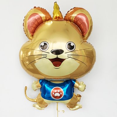 Шар фольга Мышь Единорог в синем