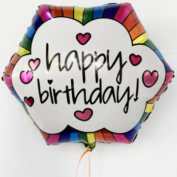 Шар фольга Happy Birthday Радуга