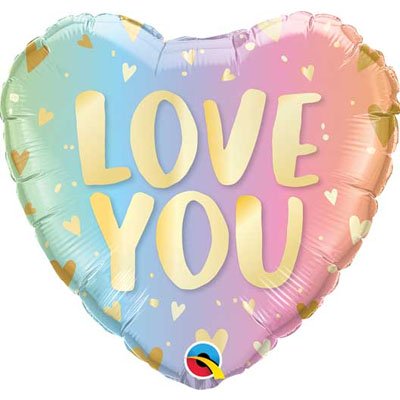 Шар фольга ILY Сердце Омбре Pastel