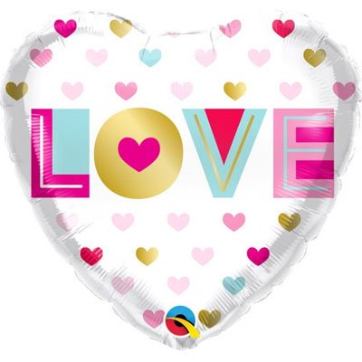 Шар фольга ILY Сердца металлик